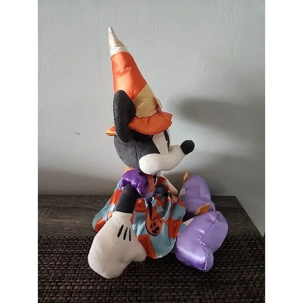 Disney Minnie Mouse Halloween Candy Corn Witch Hat Soft Plush 15” 2020 Pumpkin - Picture 4 of 9